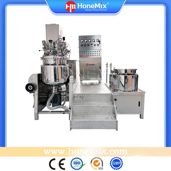 Honemix Cosmetics Cream Lotion Shampoo Making Machine Vacuum Emulsifying Mixer Tank Homogenizer Mixer 500L 